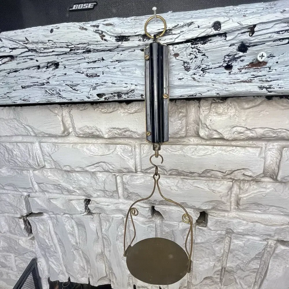 Antique Salters Brass Letter Balance Scale British Made Hanging Postal Weight